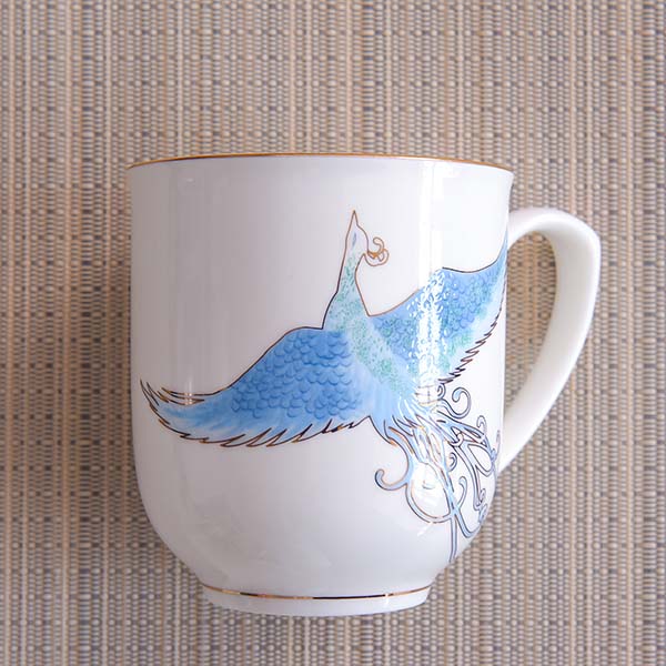 Blue Phoenix Bone China Covered Cup