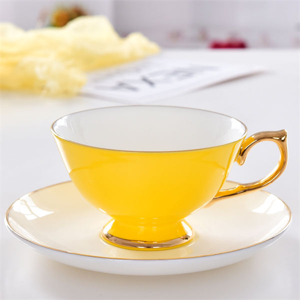 Bone China Color Glazed Cup and Saucer