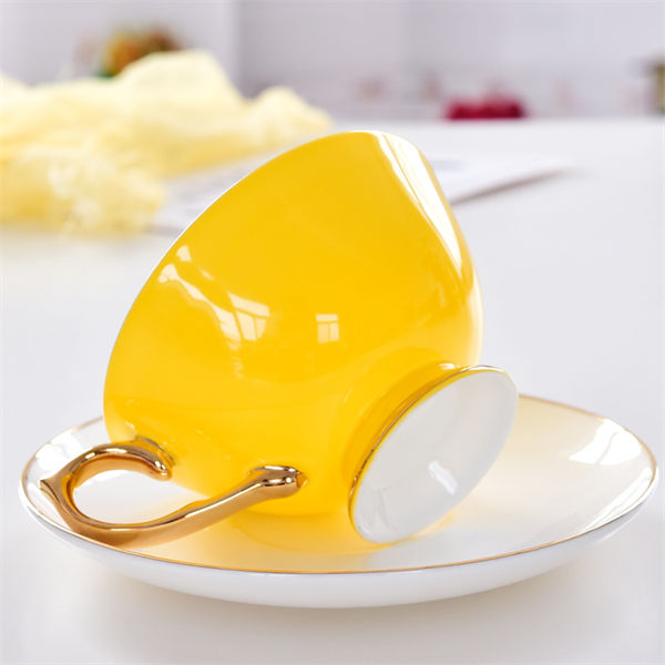 Bone China Color Glazed Cup and Saucer