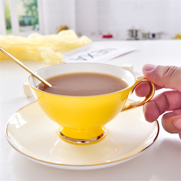 Bone China Color Glazed Cup and Saucer