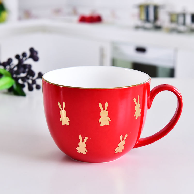 Color Glazed Bone China Breakfast Cup