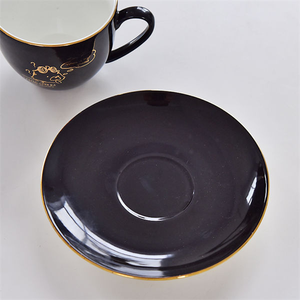Color Glazed Bone China Coffee Cup and Saucer