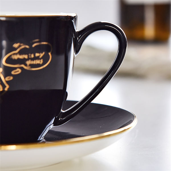 Color Glazed Bone China Coffee Cup and Saucer
