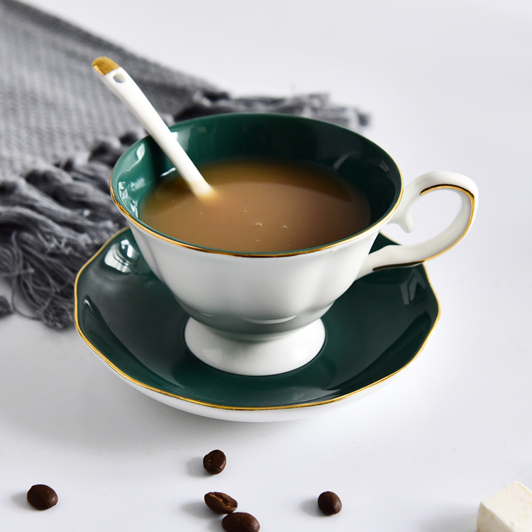 Color Glazed Bone China Cup And Saucer