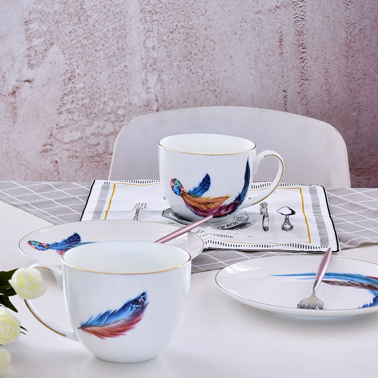 Feather Bone China Breakfast Cup