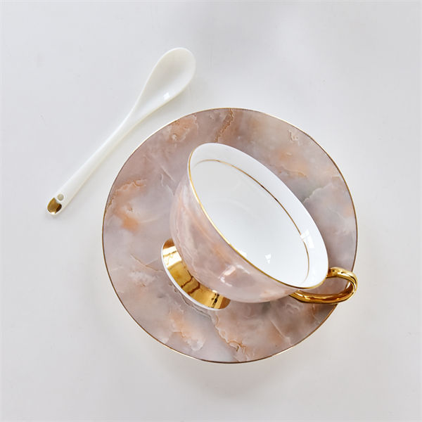 Gold Foil Bone China Cup and Saucer
