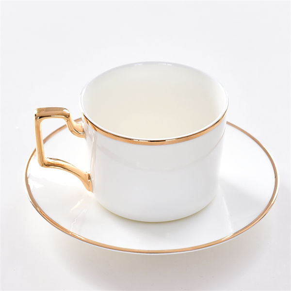 Golden Handle Garden Bone China Cup and Saucer