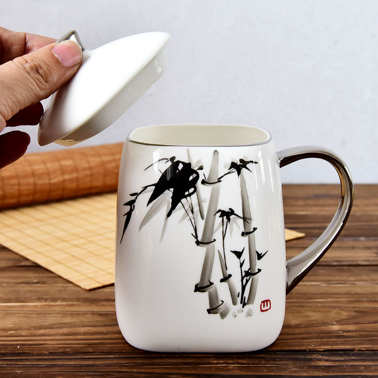 Ink Bamboo Bone China Cup