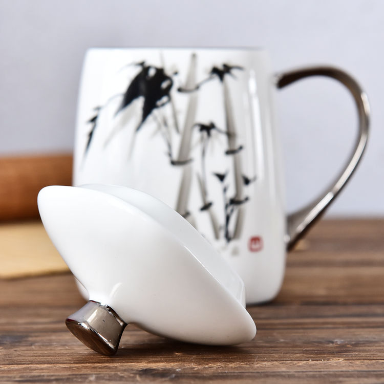 Ink Bamboo Bone China Cup