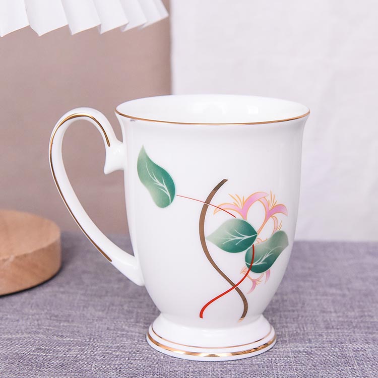 Pink Honeysuckle Bone China Cup