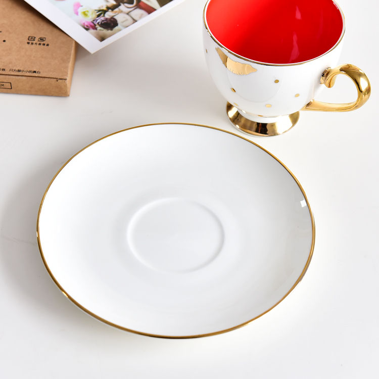 Red Lip Bone China Cup and Saucer