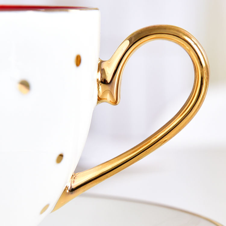 Red Lip Bone China Cup and Saucer