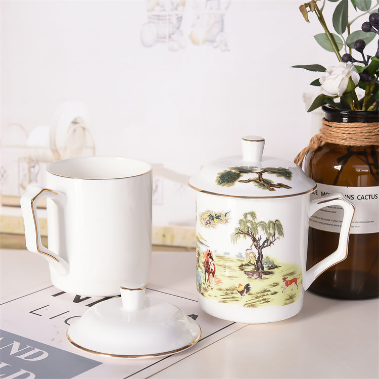 The Chinese 12 Zodiac Bone China Covered Cup