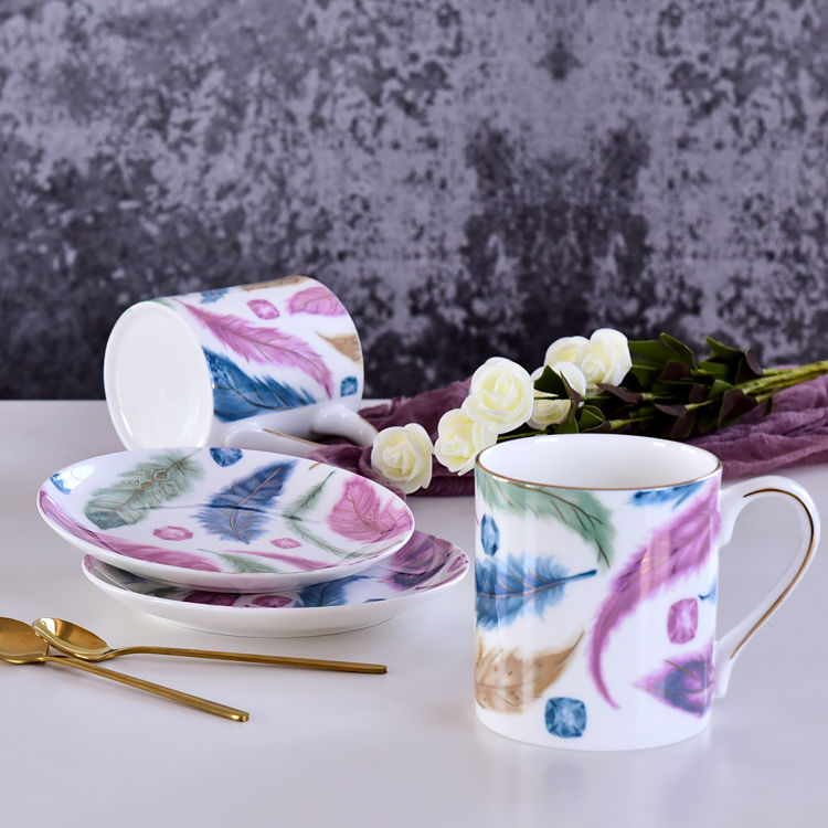 Vivid Colors Bone China Cup and Saucer