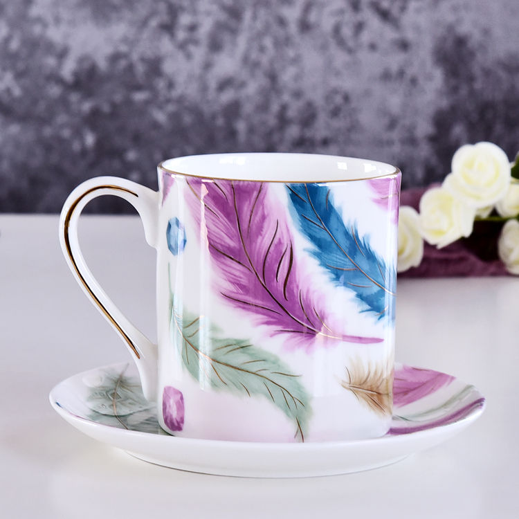 Vivid Colors Bone China Cup and Saucer
