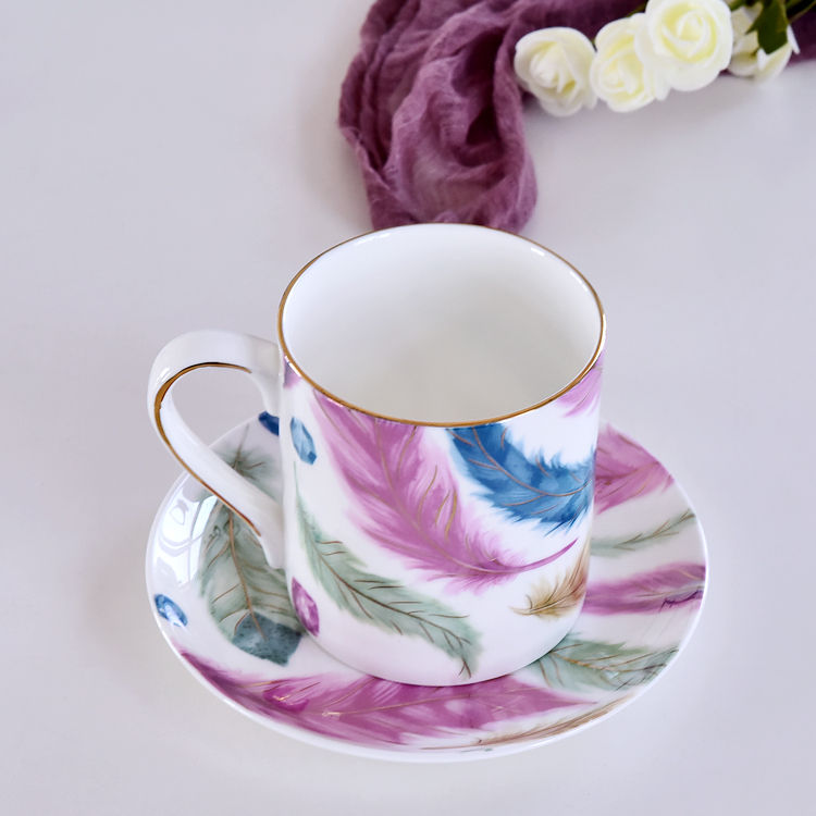 Vivid Colors Bone China Cup and Saucer