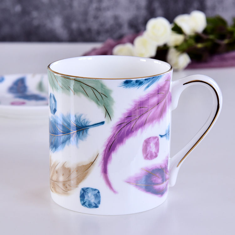 Vivid Colors Bone China Cup and Saucer