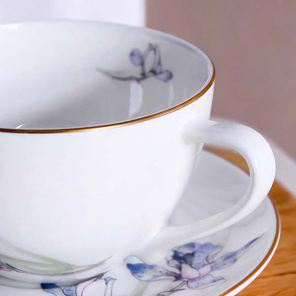 Yulan Magnolia Bone China Cup and Saucer