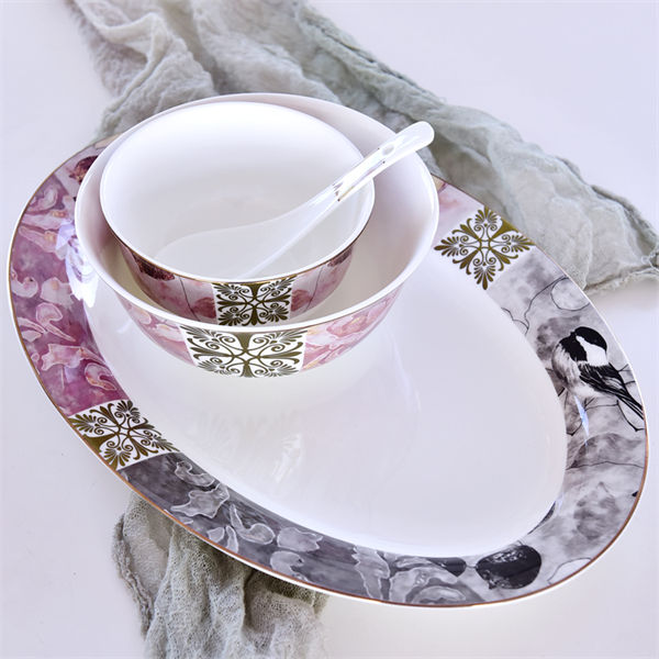 52-piece Pink Beauty Bone China Dinnerware