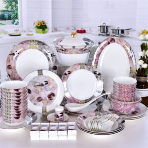 52-piece Pink Beauty Bone China Dinnerware