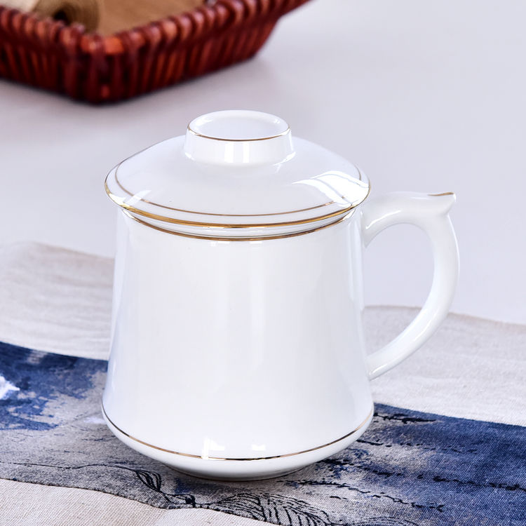 Baichuan Bone China Tea Strainer Covered Cup