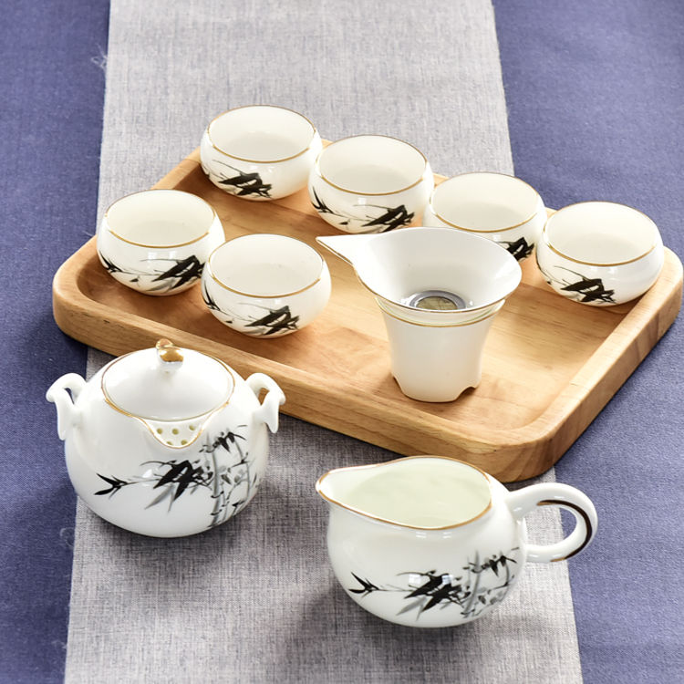 Bamboo Bone China Tea Set