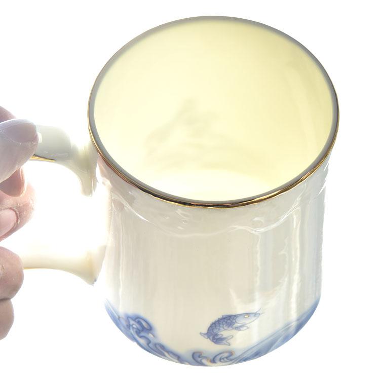 Between Mountains and Rivers Bone China Tea Strainer Covered Cup