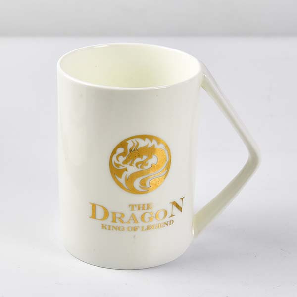 Corner Handle Bone China Cup Customizable Porcelain Advertising Cup
