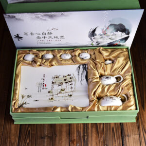 Creative Hand-drawing Kung Fu Bone China Teaware Present Suit