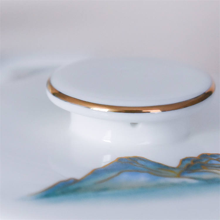 Endless Rivers and Mountains Bone China Tea Strainer Covered Cup