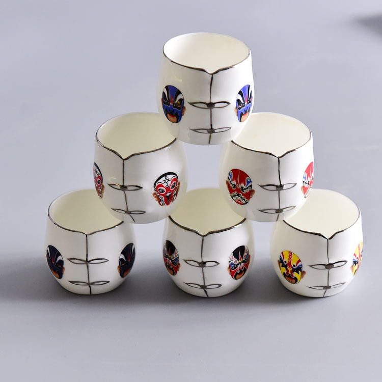 Face Painting Tang Suit Bone China Tea Set