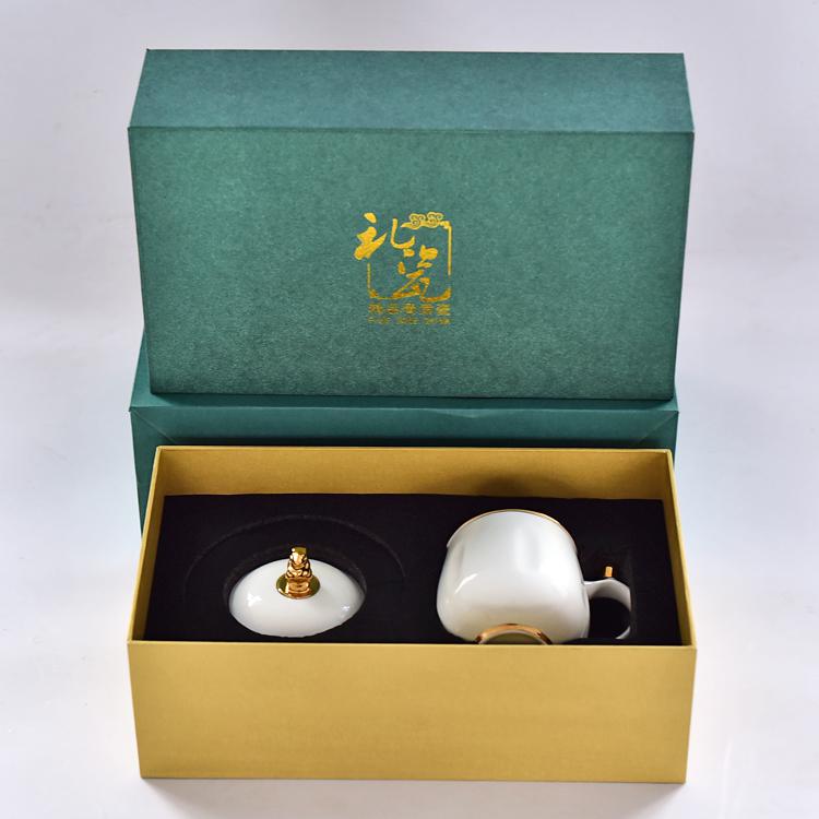 Golden Mouse Bone China Tea Strainer Covered Cup