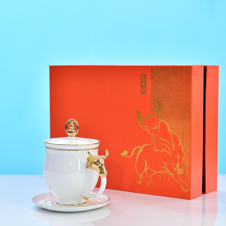 Golden Ox Bone China Tea Strainer Covered Cup