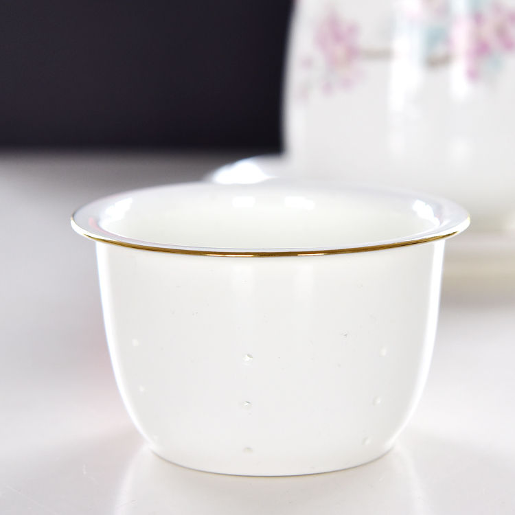 Hand-drawing Bone China Tea Strainer Covered Cup 2