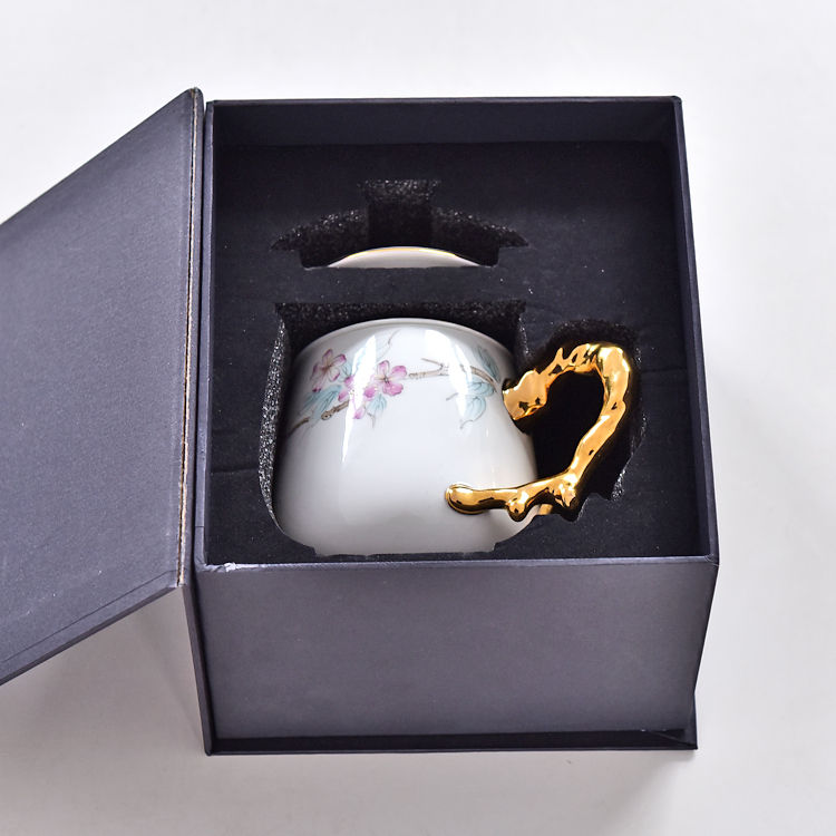 Hand-drawing Bone China Tea Strainer Covered Cup 2