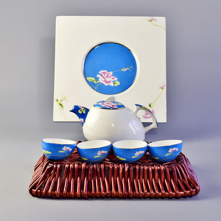 Hand-drawing Bone China Teaware Present Suit