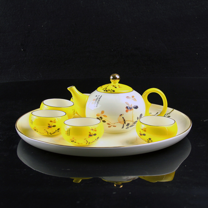 Kung Fu Bone China Teaware Suit with Tea Tray