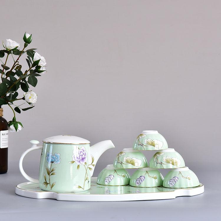 Mystic Paths in Green Fields Bone China Tea Set