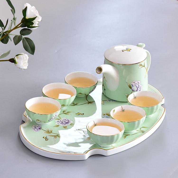 Mystic Paths in Green Fields Bone China Tea Set