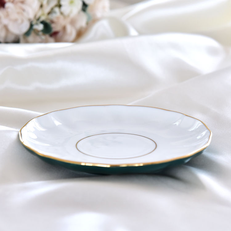 Pagoda Bone China Tea Strainer Covered Cup 1