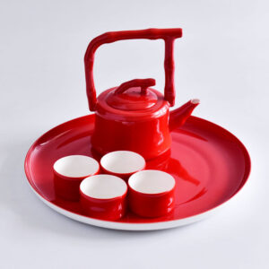 Red Bone China Kung Fu Tea Present Set