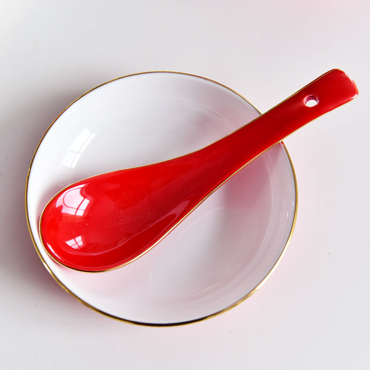 Red Glazed Bone China 9-piece Table Setting