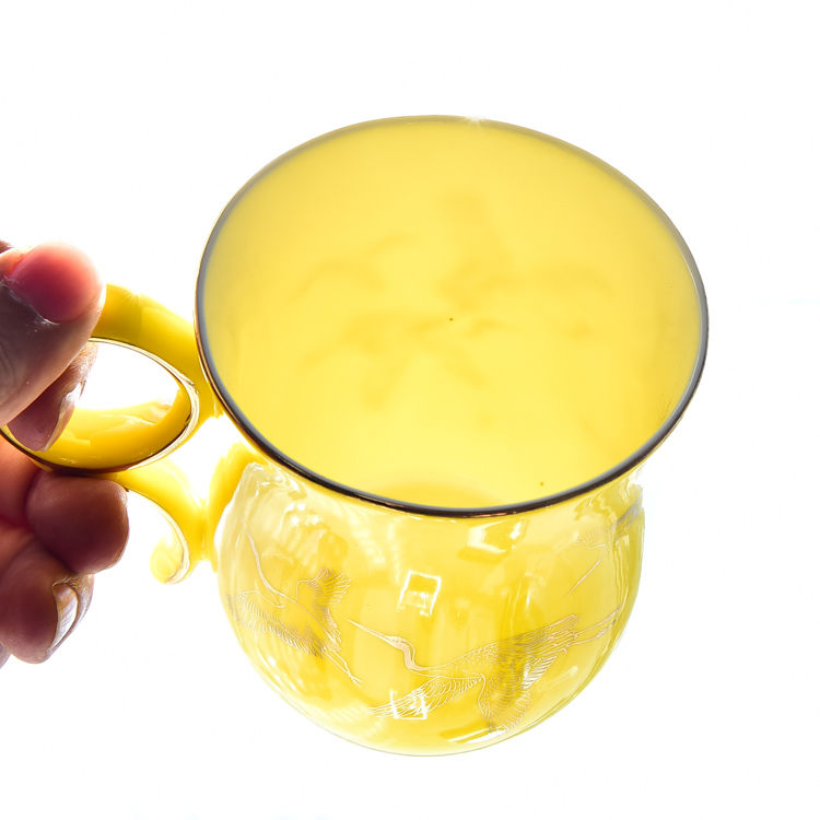 Ruyi Bone China Tea Strainer Covered Cup