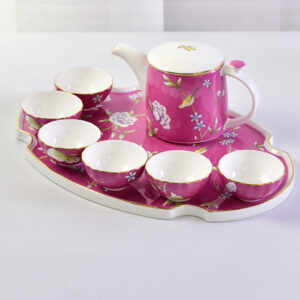 Singing Birds and Blooming Flowers Bone China Tea Set