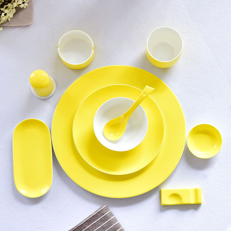 Single-person Color Glazed Bone China Table Setting 1
