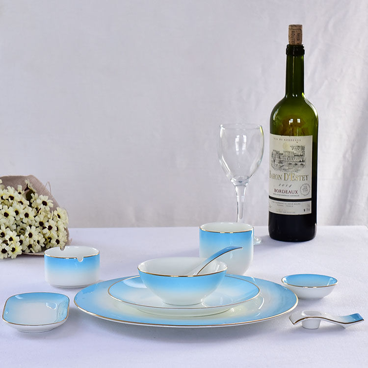Single-person Color Glazed Bone China Table Setting 2