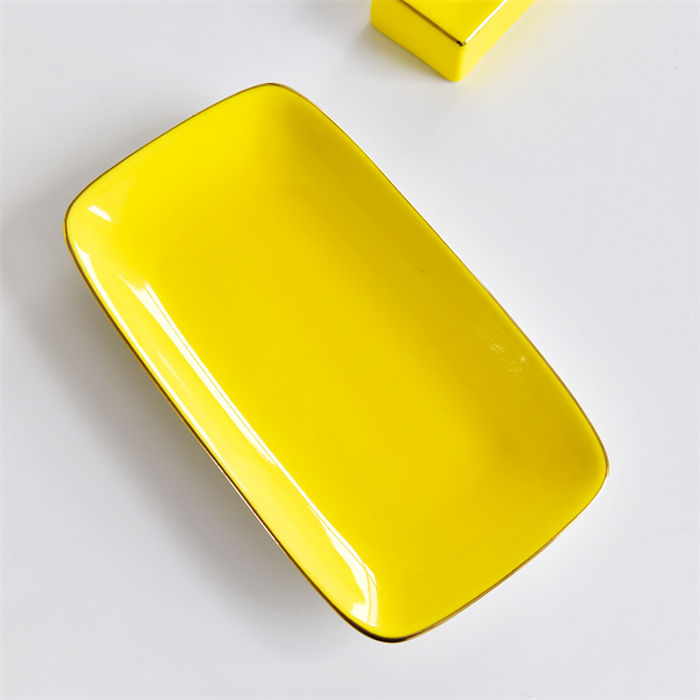 Single-person Color Glazed Bone China Table Setting 9-piece Suit
