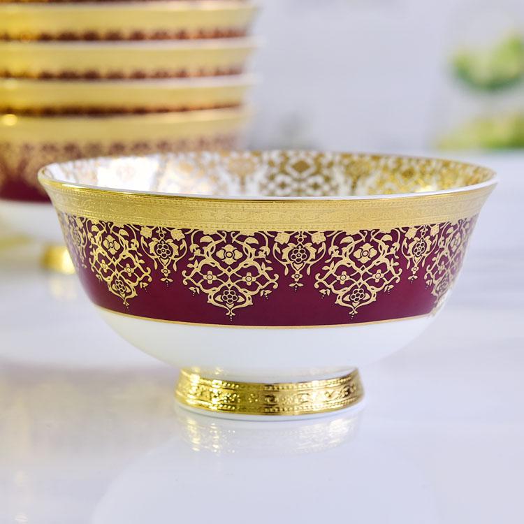 36-piece Relief Golden Porcelain Dinnerware