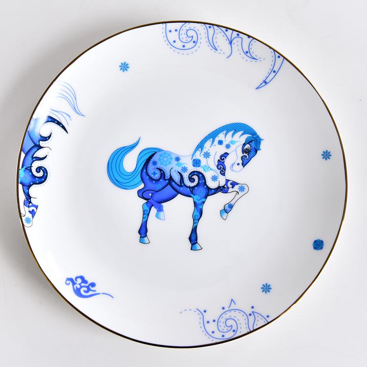 42-piece Blue Horse Porcelain Dinnerware