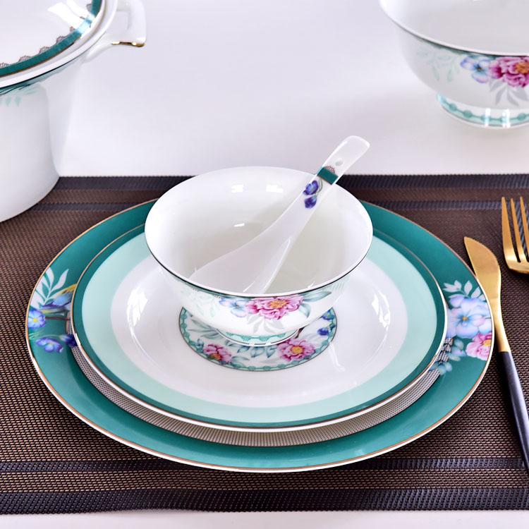 49-piece Spring in The Air Porcelain Dinnerware Present Suit